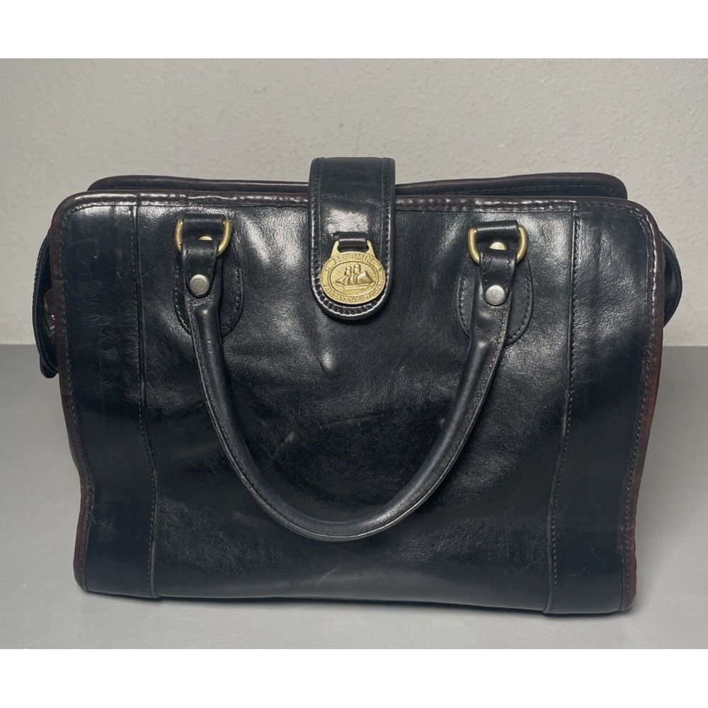 Vintage Brahmin Black Leather Handbag
